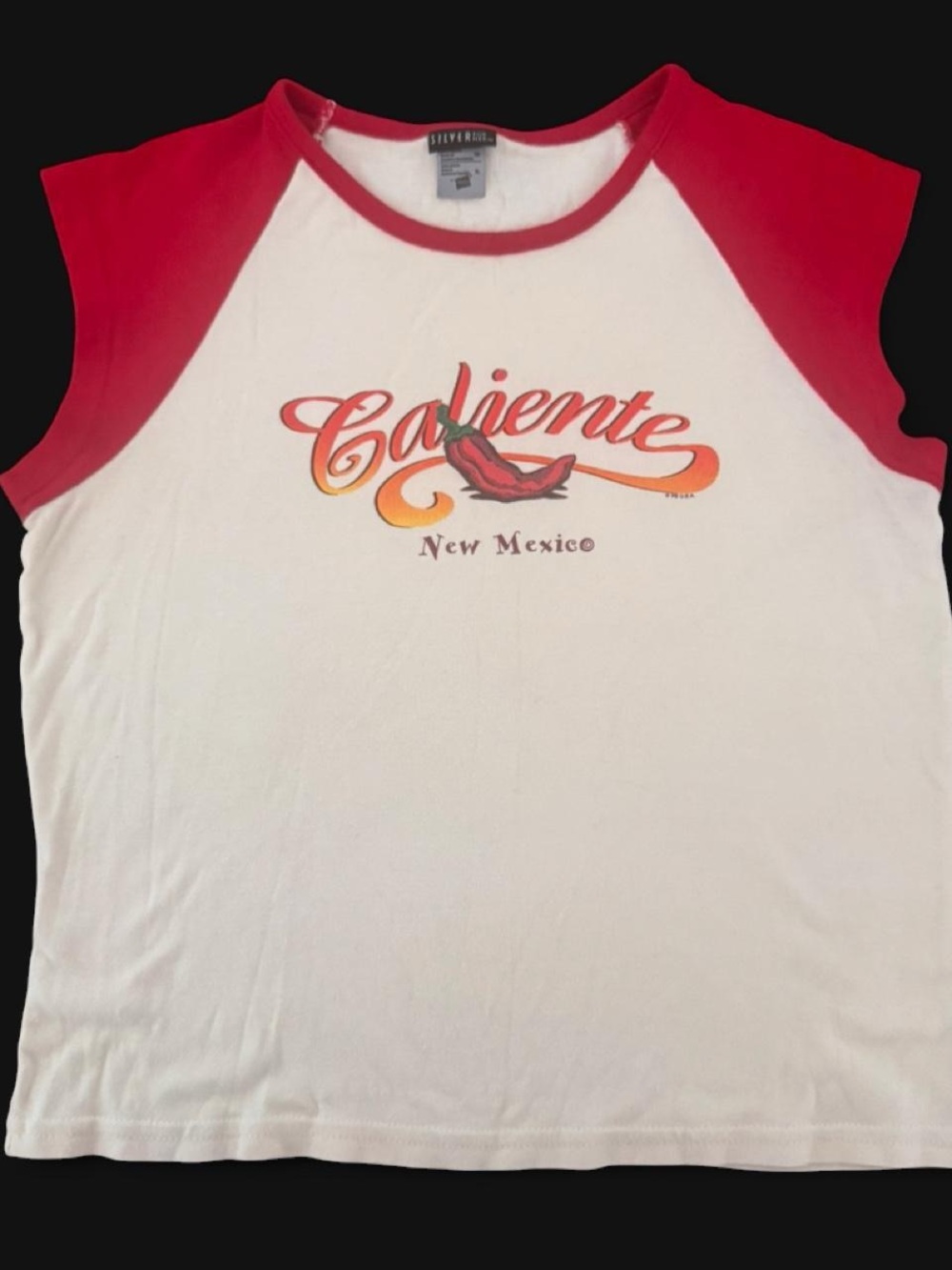 Hanes White Tee with Red Ringer Collar